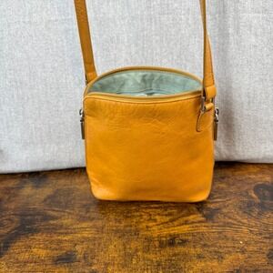 Hobo International Crossbody Bag Womens Small Mustard Leather Zip Top Purse
